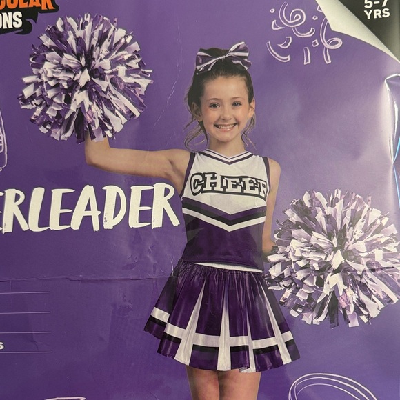 Spooktacular Creations Purple/White Cheerleader Costume for Kids (S) - Picture 2 of 5